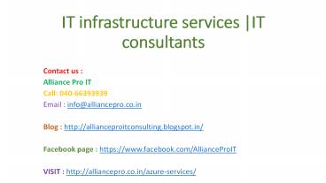IT Infrastructure Application Support Services | IT Consultants