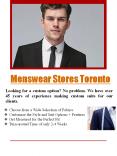 Menswear Stores Toronto PowerPoint PPT Presentation