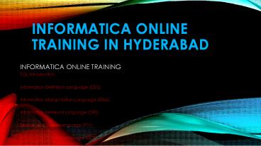 Informatica online training in hyderabad