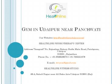 Gym in Udaipur near Panchwati