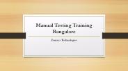 Manual Testing Institutes in Bangalore
