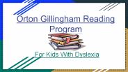 Orton Gllingham Reading Program
