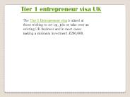 Tier 1 entrepreneur visa UK