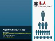 Algorithm Homework Help