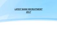Latest Bank Recruitment 2017