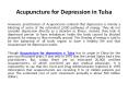 Acupuncture for depression in Tulsa PowerPoint PPT Presentation