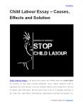 child labour essay PowerPoint PPT Presentation