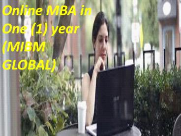 Online MBA in One (1) year online course