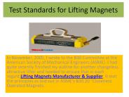 Test Standards for Lifting Magnets