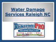Water Damage Restoration Apex NC