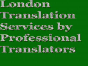London Translation Services | Professional Translators