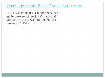 north american free trade agreement
