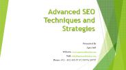 Advanced SEO Technique and Strategies
