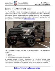 Benefits of an F150 Winch Bumper