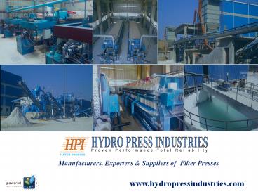 Filter Press Manufacturers