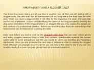Know about Fixing a Clogged Toilet