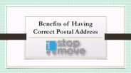 Benefits of Having Correct Postal Address