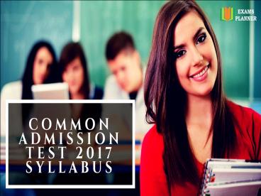 Common Admission Test 2017 Syllabus
