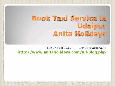 Book Taxi service in Udaipur