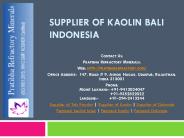 Supplier of Kaolin Bali Indonesia