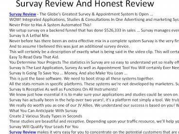 Survay Review And Honest Review