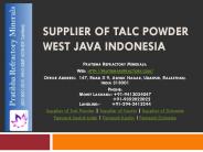 Supplier of Talc Powder West Java Indonesia