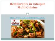 Restaurants in Udaipur Multi Cuisine