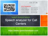 speech analyser for call centers FYP 3July 2017