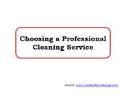 Choosing a Professional Cleaning Service