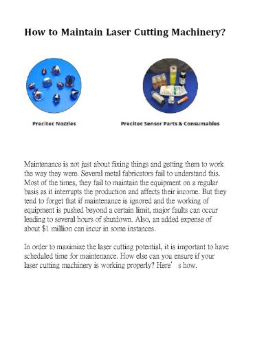 How to Maintain Laser Cutting Machinery?