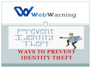 Ways To Prevent  Identity Theft
