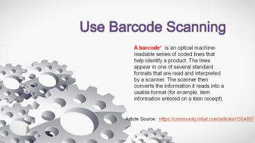 Use barcodes scanning