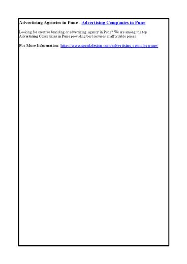 Advertising Agencies in Pune - Advertising Companies in Pune