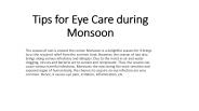 Tips for Eye Care During Monsoon