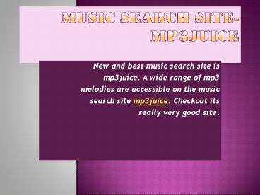 Music Search Site-Mp3juice