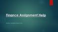 Finance Assignment Help PowerPoint PPT Presentation