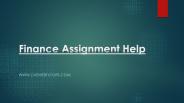 Finance Assignment Help