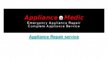 Appliance Repair Service