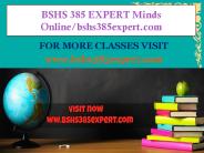 BSHS 385 EXPERT Minds Online/bshs385expert.com