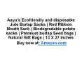 Aayu's Ecofriendly and disposable Jute Burlap Sacks | Red Ribbon Mouth Sack | Biodegradable potato sacks | Premium burlap Seed bags | Natural Gift Bags | 13 X 27 inches