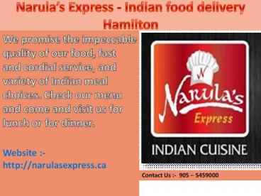 Narulas Express - Indian restaurant near me