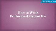 How to Write Professional Student Bio