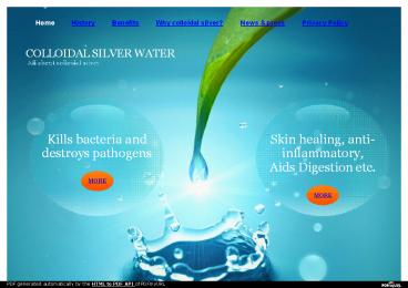Best Colloidal Silver Water.