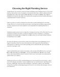 Choosing the Right Plumbing Service PowerPoint PPT Presentation