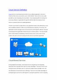 What Is Cloud Service?
