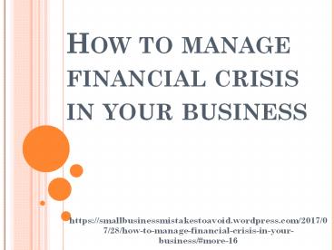 How to manage financial crisis in your business
