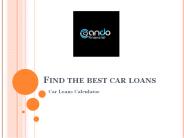 Find the best car loans