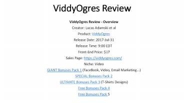 ViddyOgres Review and Bonus