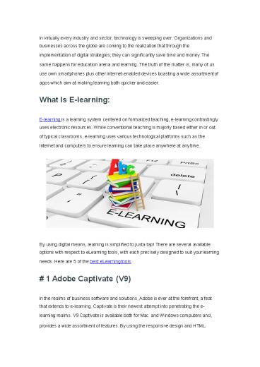 Introducing 5 Best E-learning Tools