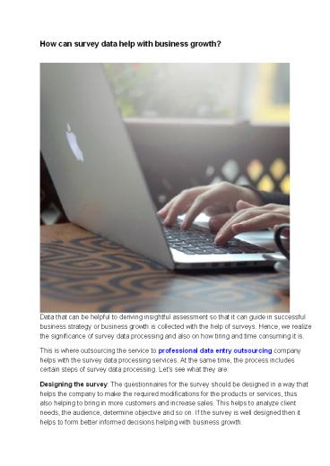 How can survey data help with business growth?